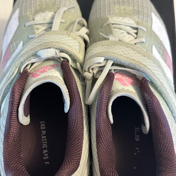 2 Adipower Weightlifting 3 'Linen Green Beam Pink' Women's 8.5 - Picture 3 of 4